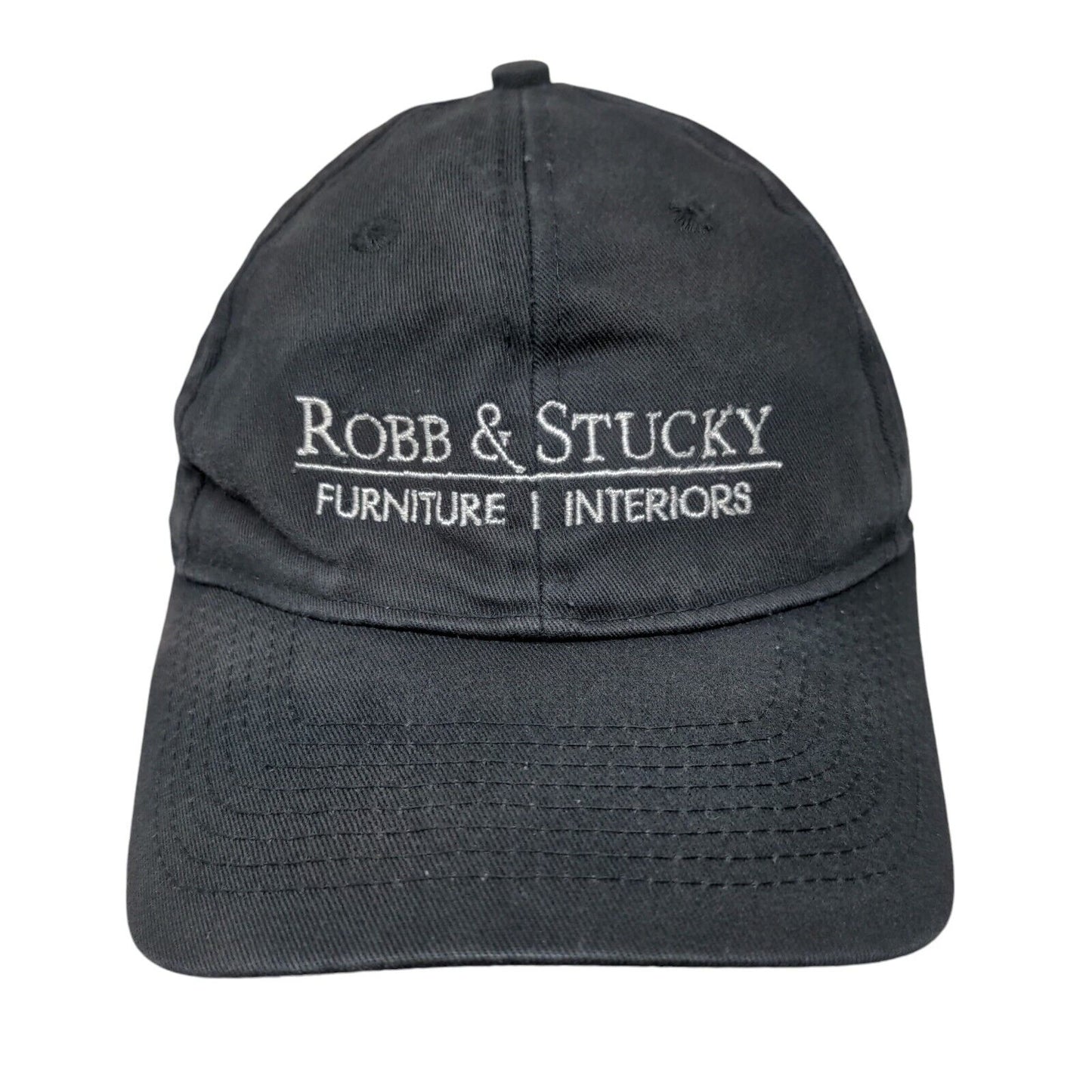 Robb & Stucky Furniture Interiors Strapback Hat Black One Size Embroidered