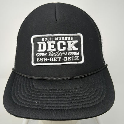 Spirit Trucker Hat Black White One Size Hugh Mungus Deck Builders Mesh Snapback