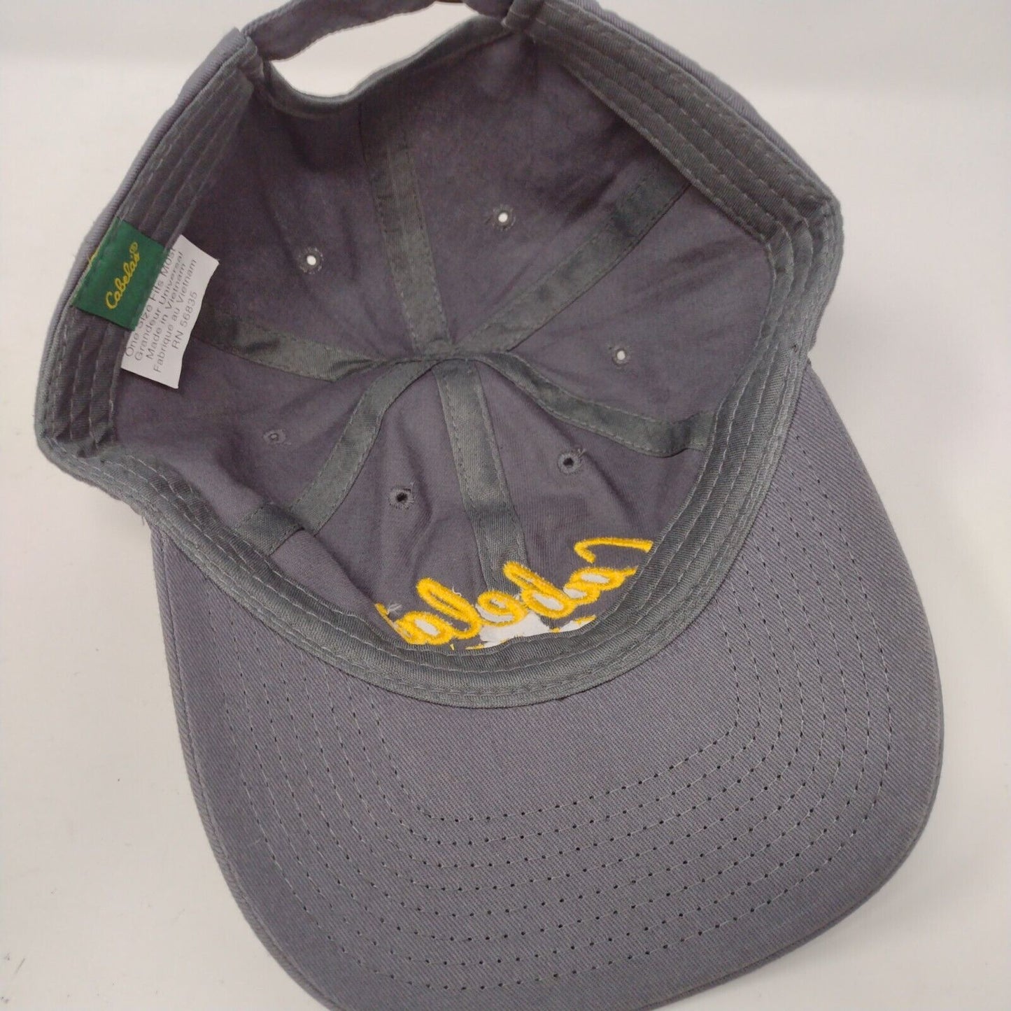 Cabela's Club Slideback Hat Solid Gray OSFM Adjustable Embroidered