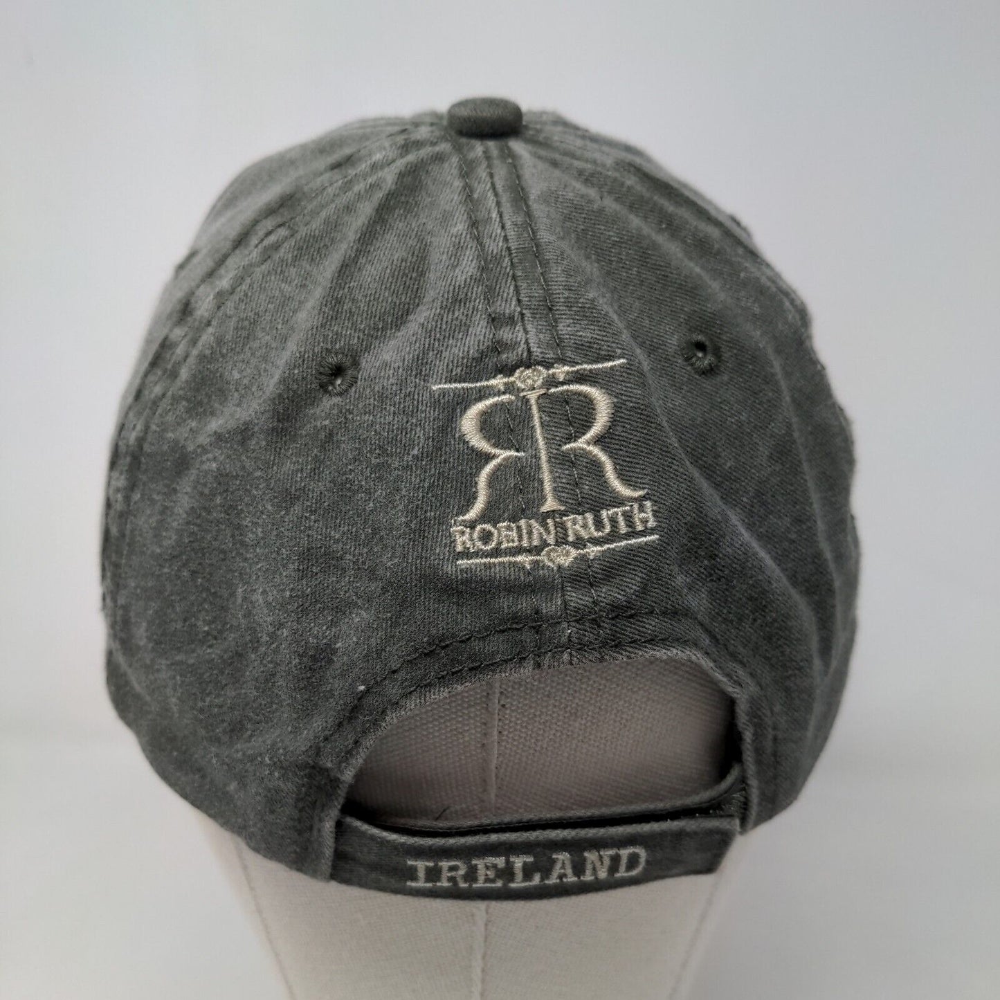 Robin Ruth Men's Strapback Hat Green Gray Adjustable Embroidered Ireland Logo