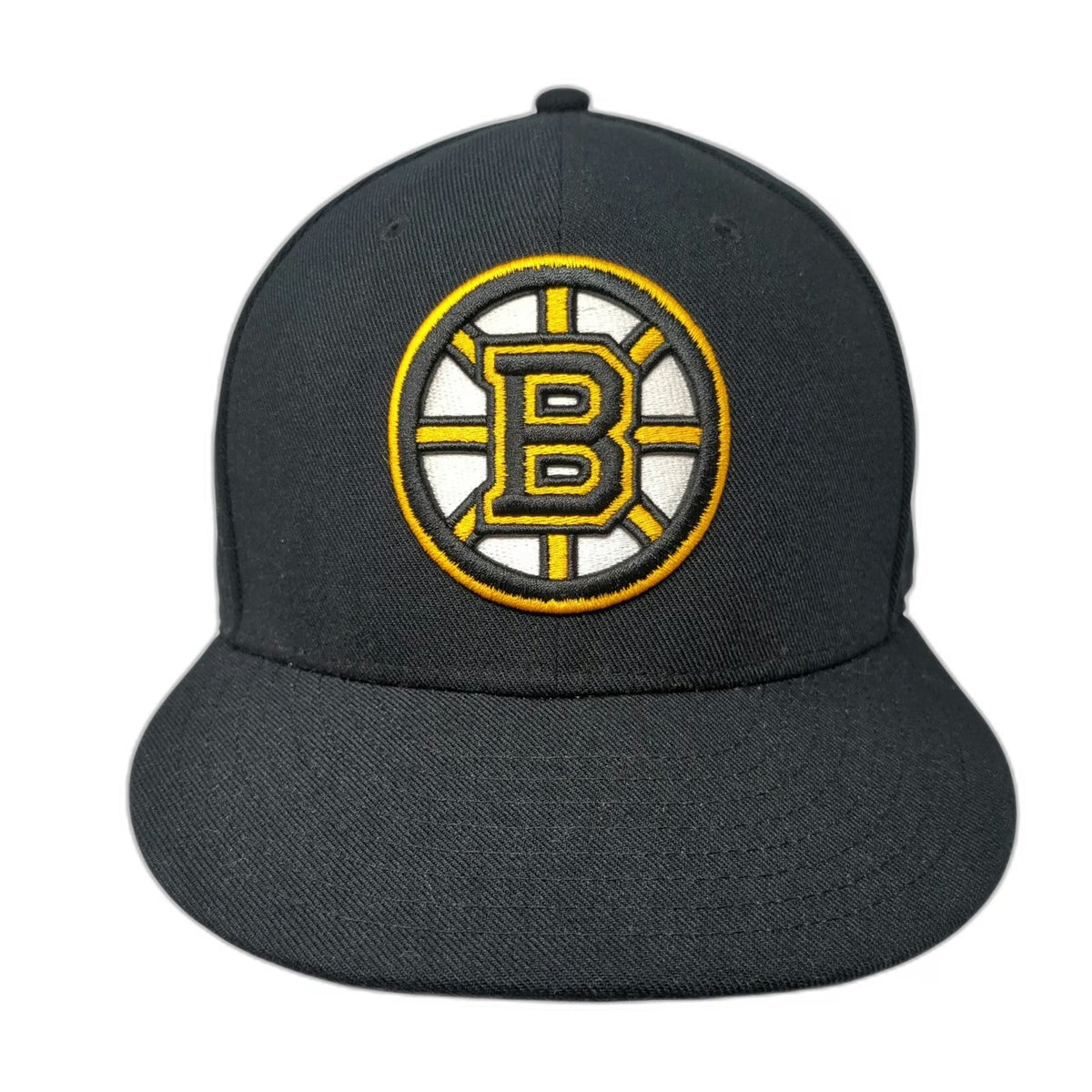 Boston Bruins NHL Fanatics Cap Black 7 1/2 Spoked-B Logo Fitted Flat Brim Hat