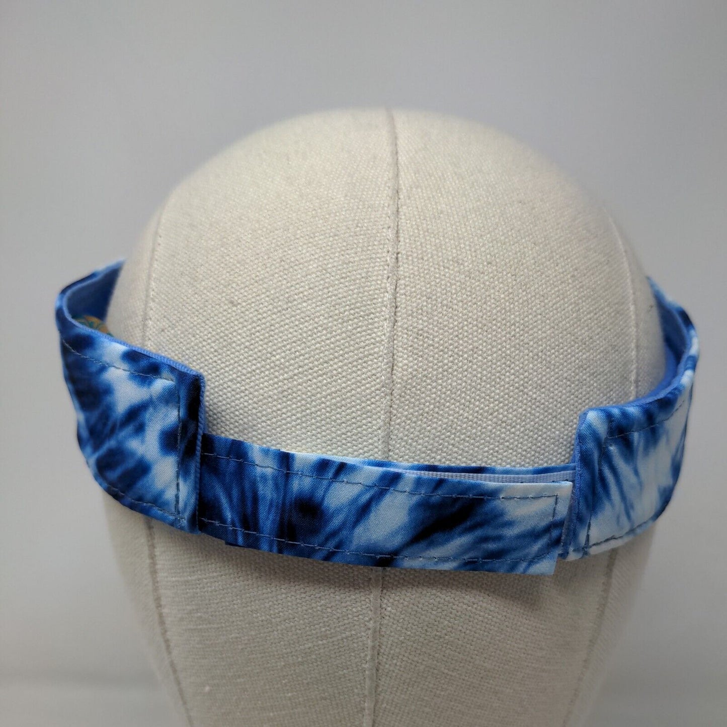 Free Style Men's Strapback Sun Visor Cap Hat Blue Tie Dye Myrtle Beach Logo