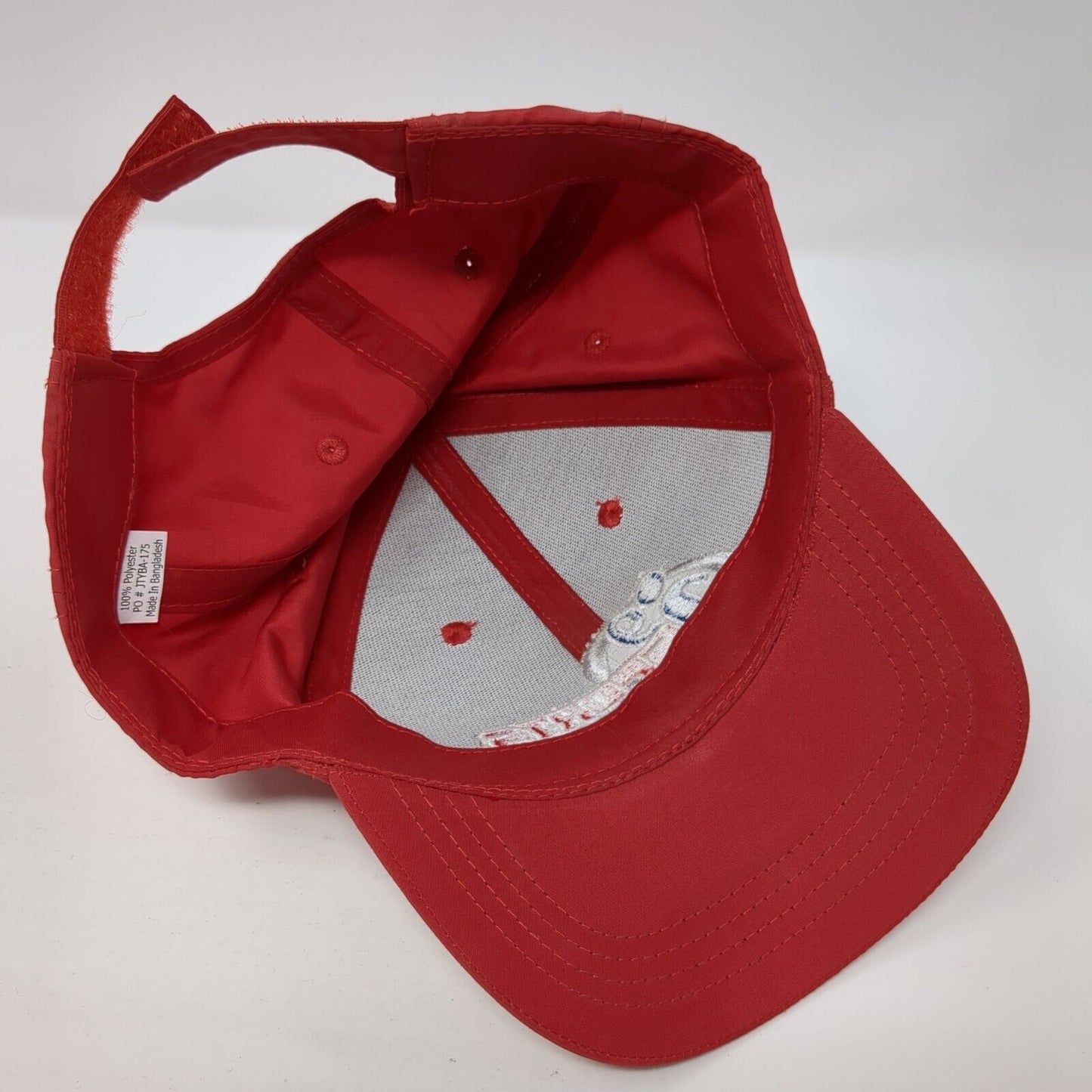 i9 Sports Strapback Hat Red One Size Adjustable Embroidered 6 Panel Polyester