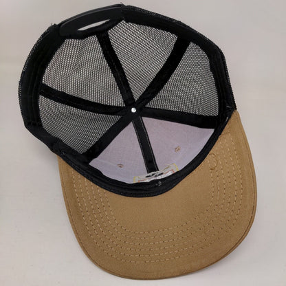 NRA Golden Eagles Snapback Mesh Back Trucker Hat Tan One Size Colorblock