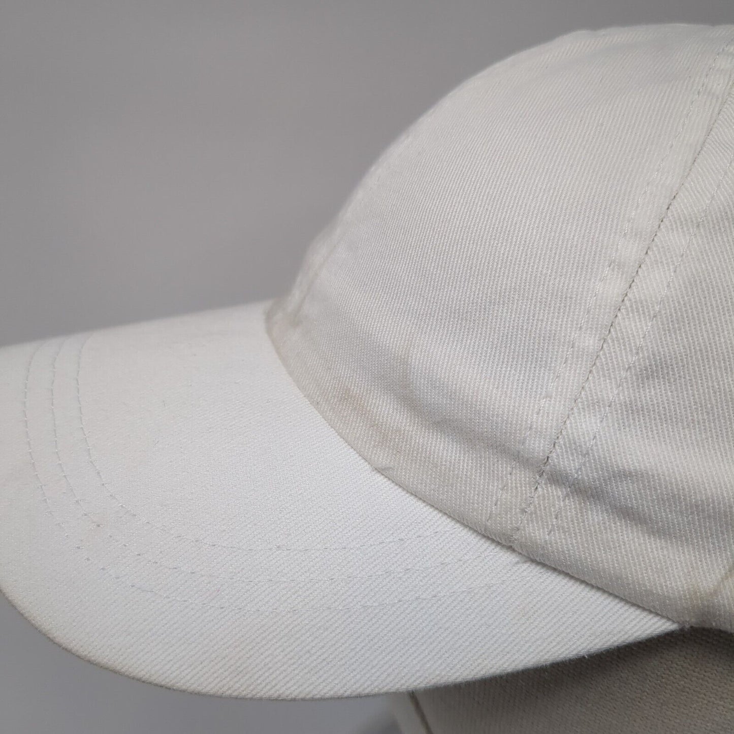 Unbranded Strapback Hat White One Size Adjustable 6 Panel Vented Holes Blank