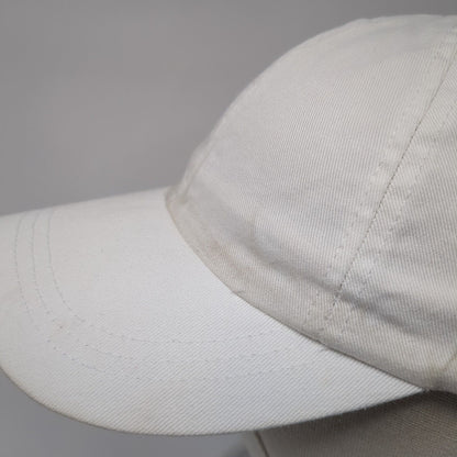 Unbranded Strapback Hat White One Size Adjustable 6 Panel Vented Holes Blank