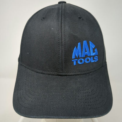 Mac Tools Snapback Hat Black One Size Blue Embroidery 6 Panel Cotton Adjustable