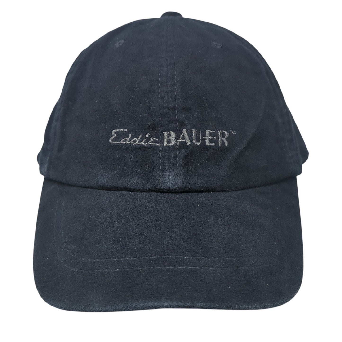 Eddie Bauer Slideback Hat Blue One Size Solid Adjustable Leather Strap