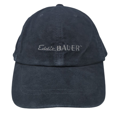 Eddie Bauer Slideback Hat Blue One Size Solid Adjustable Leather Strap