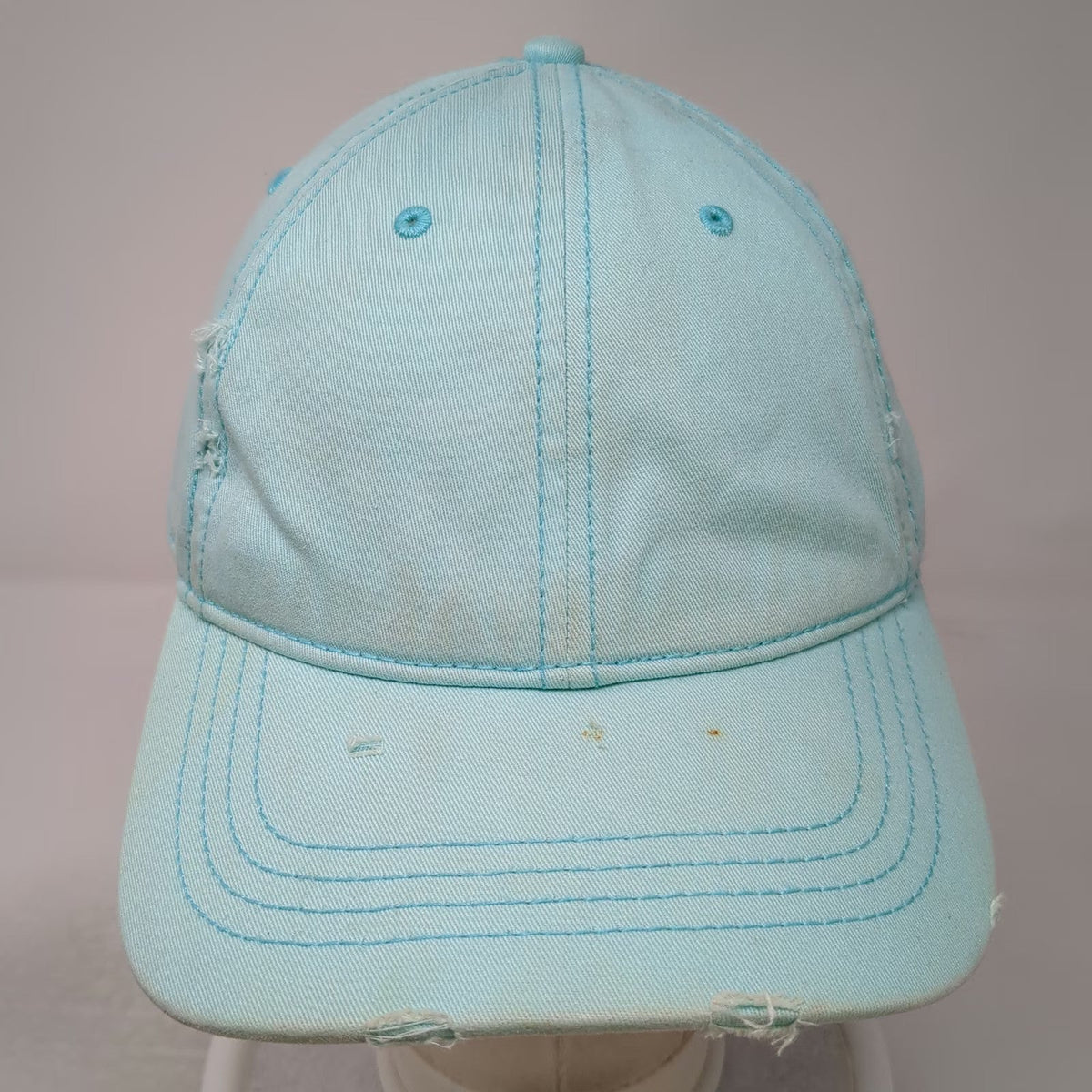 American Eagle Baseball Cap Blue One Size Distressed Cotton Slideback Plain Hat
