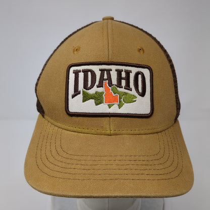 Idaho Snapback Trucker Hat Brown OS Adjustable Mesh Back Arcadian Outfitters