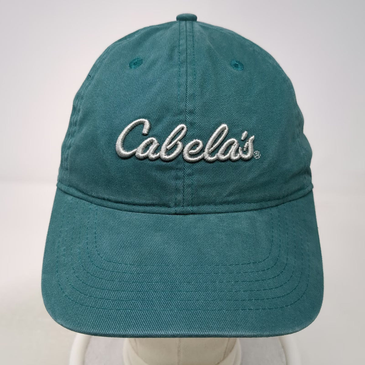 Cabela's Baseball Cap Green One Size Script Logo Strapback Adjustable Hat