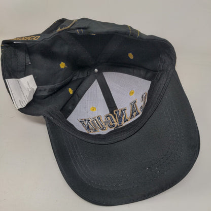 Cancun Baja-Mexico Slideback Hat Black One Size Adjustable Embroidered Cotton