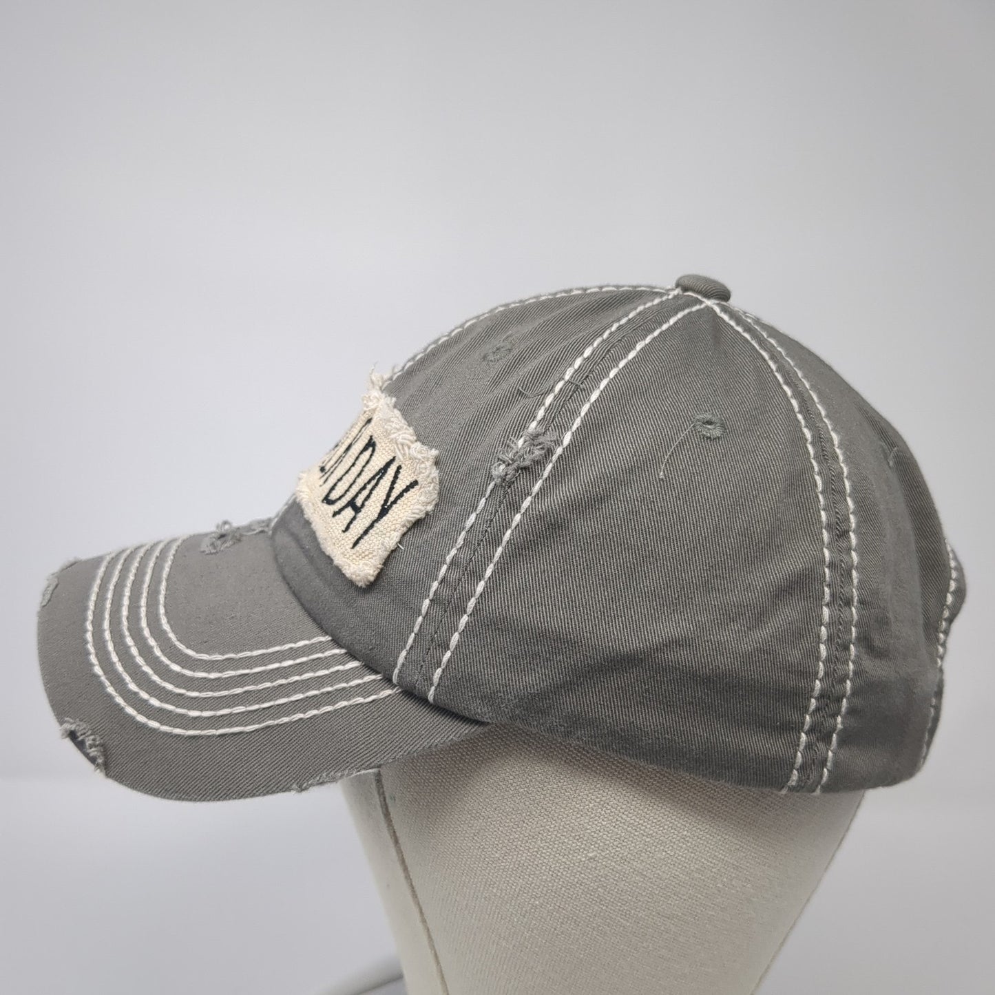 Bad Hair Day Baseball Cap Gray One Size Adjustable Distressed KB ETHOS Vintage