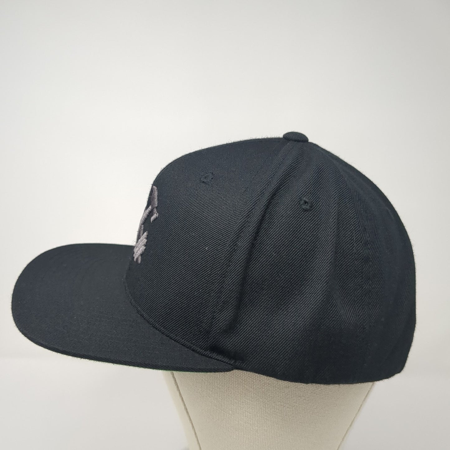 The Classics Yupoong Snapback Hat Black One Size Embroidered Logo