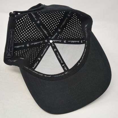 Branded Bills Baseball Cap Hat Black OSFM Strapback Perforated Montana Knife Co