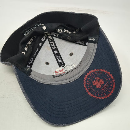 Black Clover Baseball Cap Gray XL Fitted American Flag Clover Live Lucky Hat