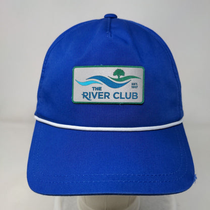 The River Club Patch Strapback Rope Hat Blue One Size American Needle