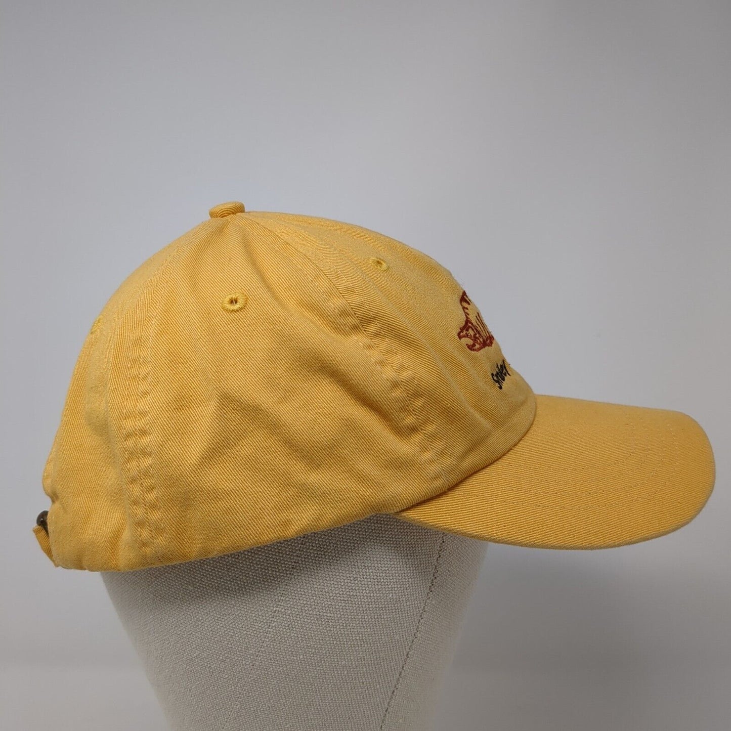 Smiley Creek Lodge Slideback Hat Yellow OSFA Adjustable Embroidered