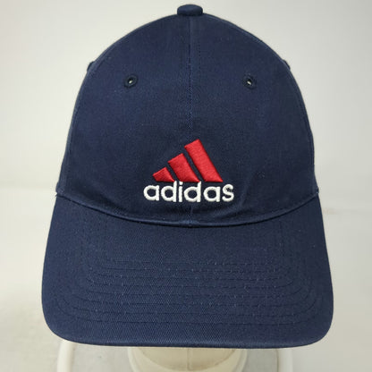 Adidas Baseball Cap Blue M Climalite Stretch Fit Embroidered Logo 6 Panel Hat