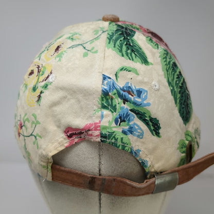 Hopeless Romantic Baseball Cap Hat One Size Beige Pink Green Brown Floral Strap
