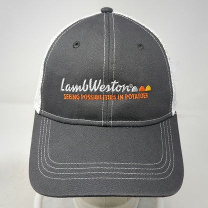 Cap America Baseball Cap Gray One Size Lamb Weston Potato Logo Mesh Back Hat