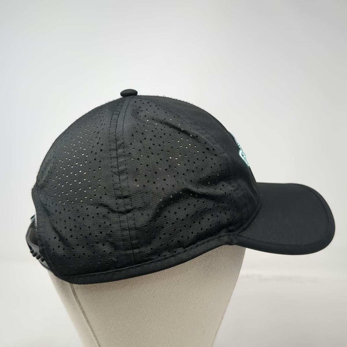Cinch Trucker Hat Black One Size Perforated Snapback Performance Polyester Logo