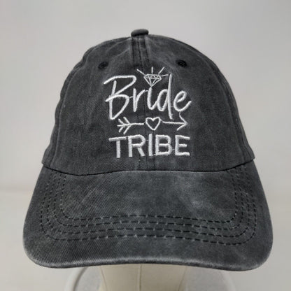 Bride Tribe Slideback Hat Gray One Size Embroidered Adjustable Cotton