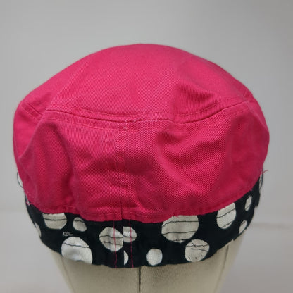 Kbethos Army Cap Pink OSFM Rhinestone Bow Polka Dot Distressed Cadet Hat Bling