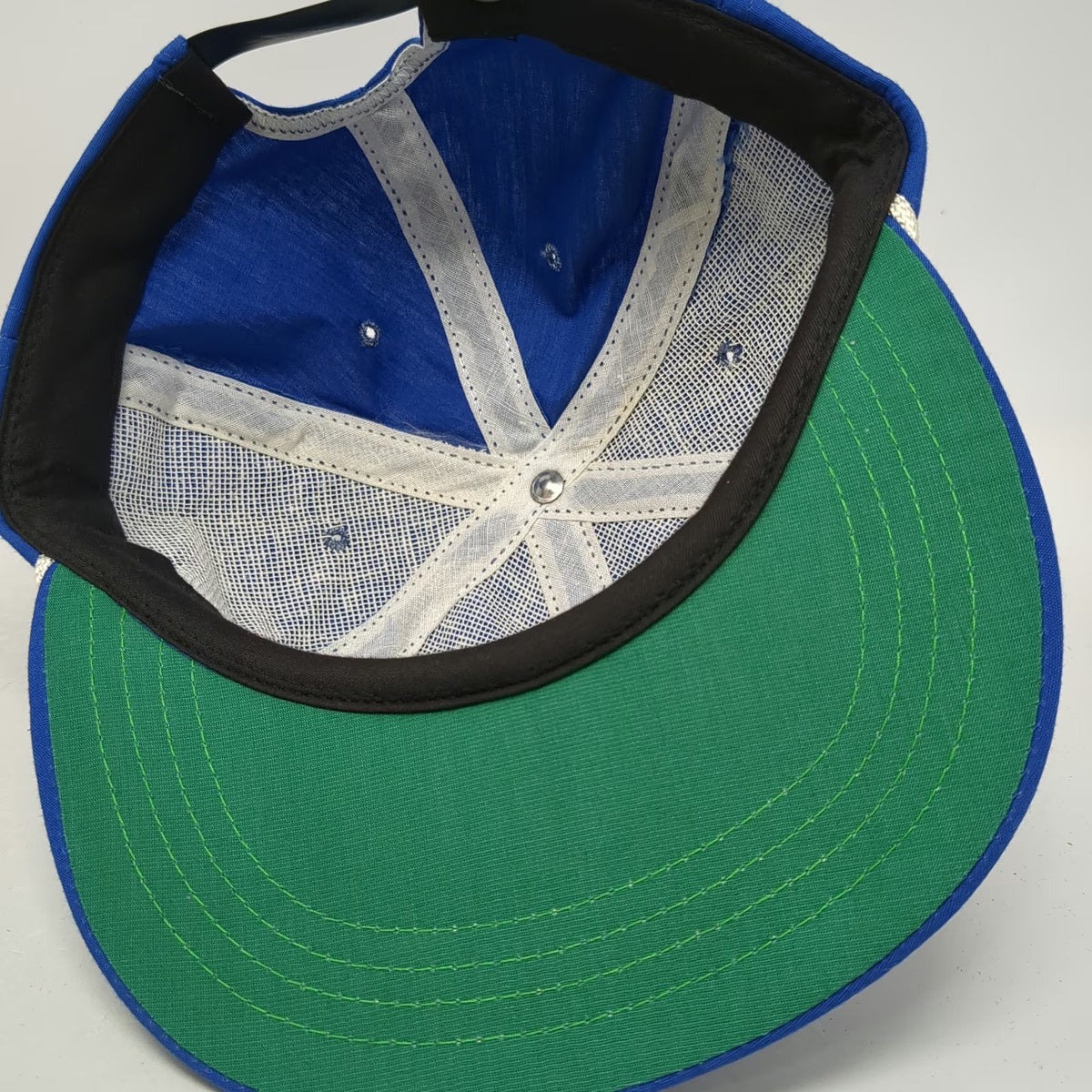 Baseball Cap Blue One Size CrownAm Irrigation Equipment Rope Green Underbrim Hat
