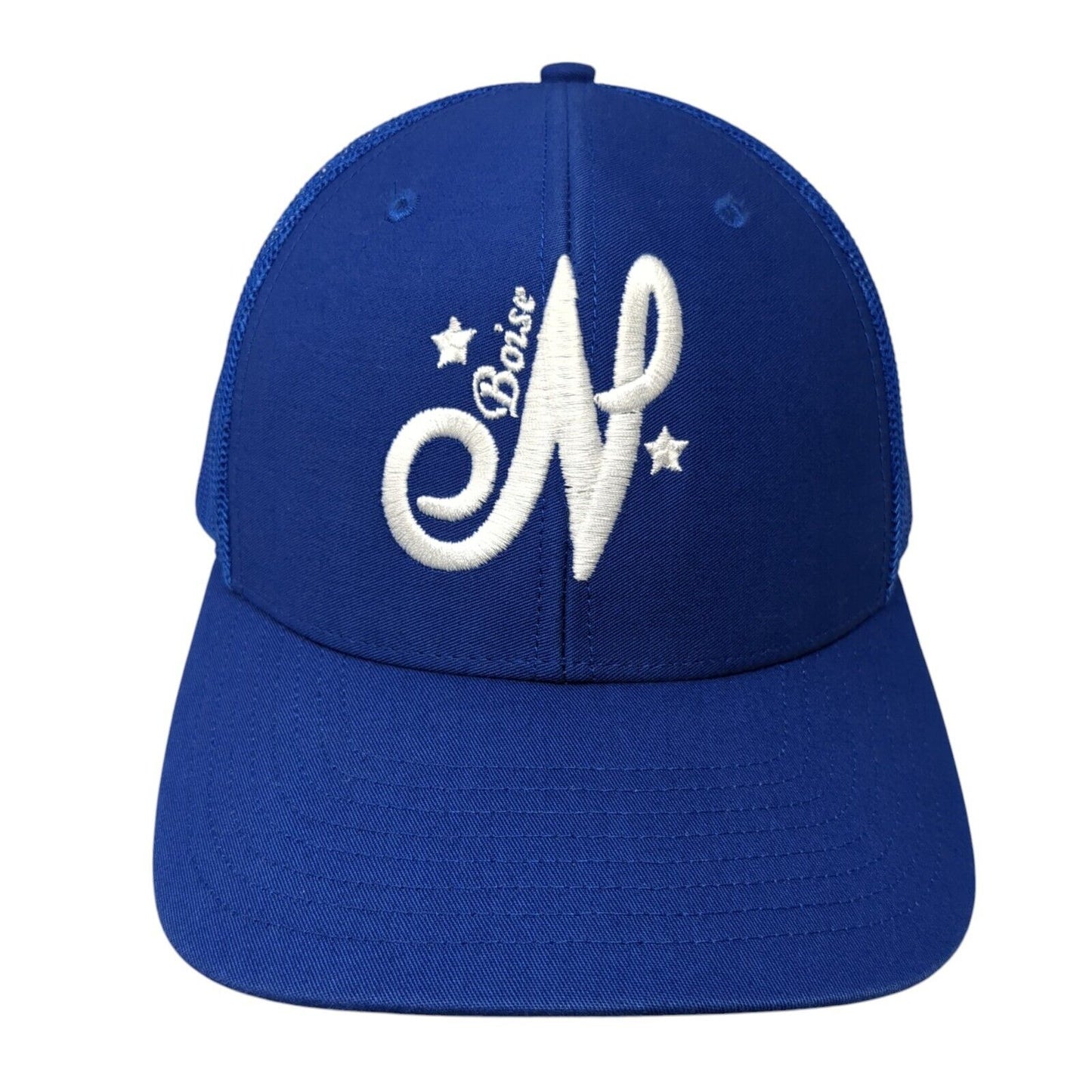 N Boise Snapback Mesh Back Trucker Hat Blue One Size Solid Richardson