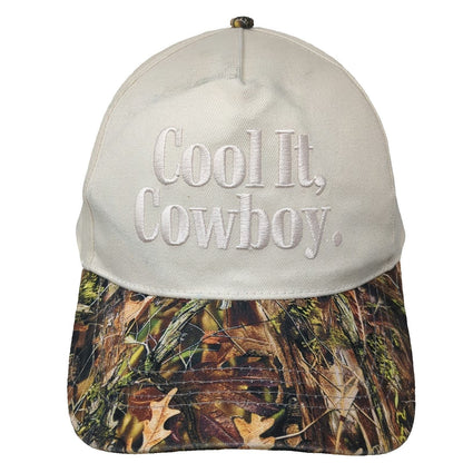David and Young 5 Panel Beige Camo OSFM Cool It Cowboy Snapback Flat Brim Hat