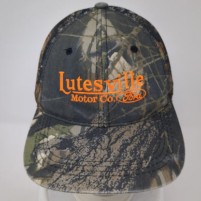 Lutesville Motor Co. Ford Strapback Trucker Hat Multi One Size Camo