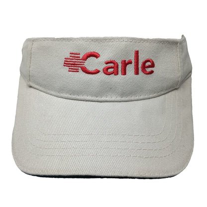 Carle Logo Visor Hat Beige Red Blue One Size Strapback Cotton Embroidered Curved