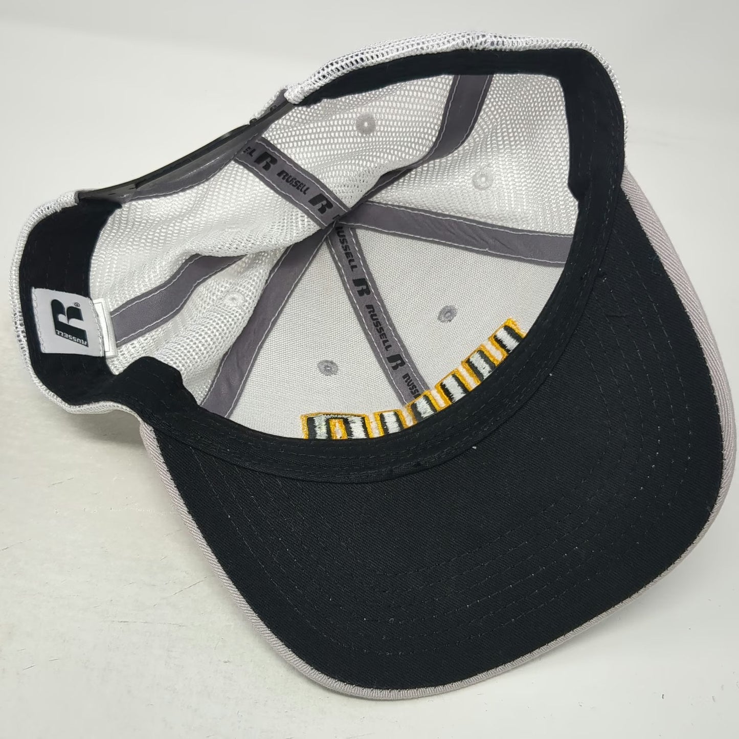 Russell Trucker Hat Gray One Size UWO Athletic Embroidered Mesh Back Snapback