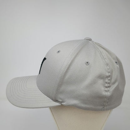 Hurley Baseball Cap Gray XL Fitted Flexfit Embroidered Logo Curved Brim Hat Surf