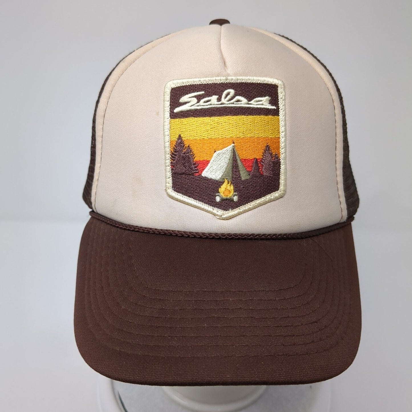 Salsa Snapback Trucker Hat Brown One Size Adjustable Mesh Back Rope Otto