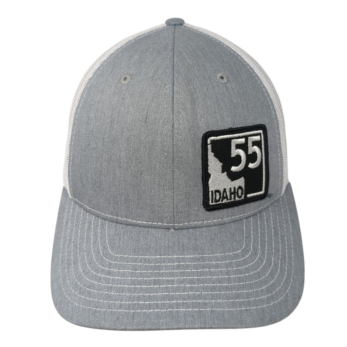 Idaho 55 Snapback Trucker Hat Gray One Size Mesh Back Richardson