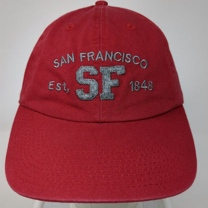 Baseball Cap Red One Size San Francisco SF Est 1848 Hat Slideback Embroidered