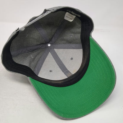 Linksoul Snapback Hat Gray One Size Green Undervisor Wool Blend Golf Patch