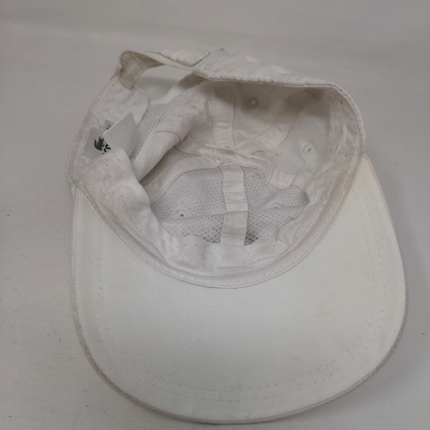 Lacoste Strapback Hat White TU Adjustable Embroidered Vented Holes 6 Panel