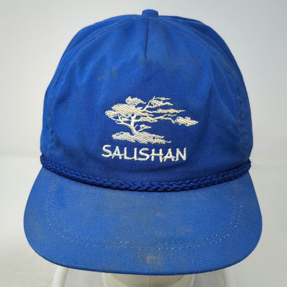 Imperial Trucker Blue One Size Salishan Tree Rope Leather Strapback Hat Vintage