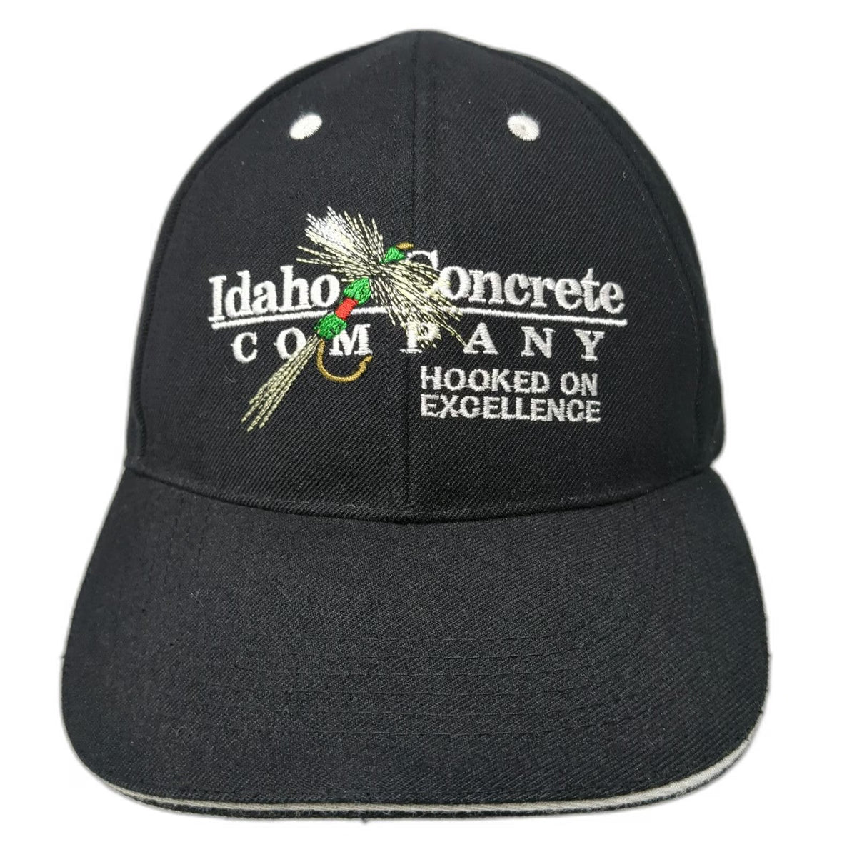 Hoxer Baseball Cap Black One Size Idaho Concrete Company Fishing Fly US Flag Hat