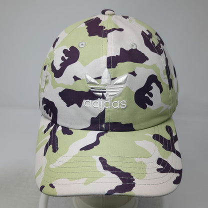 adidas Baseball Cap Green White Purple Camo Trefoil Logo One Size Slideback Hat