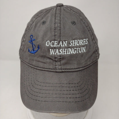 Ocean Shores Washington Strapback Hat Gray OSFA Embroidered Jacobson