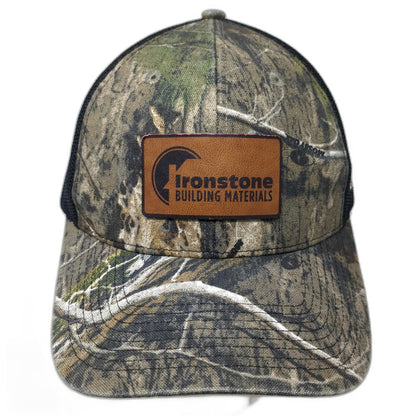 Outdoor Cap Trucker Hat Green One Size Camo Snapback Leather Patch GRMitchell