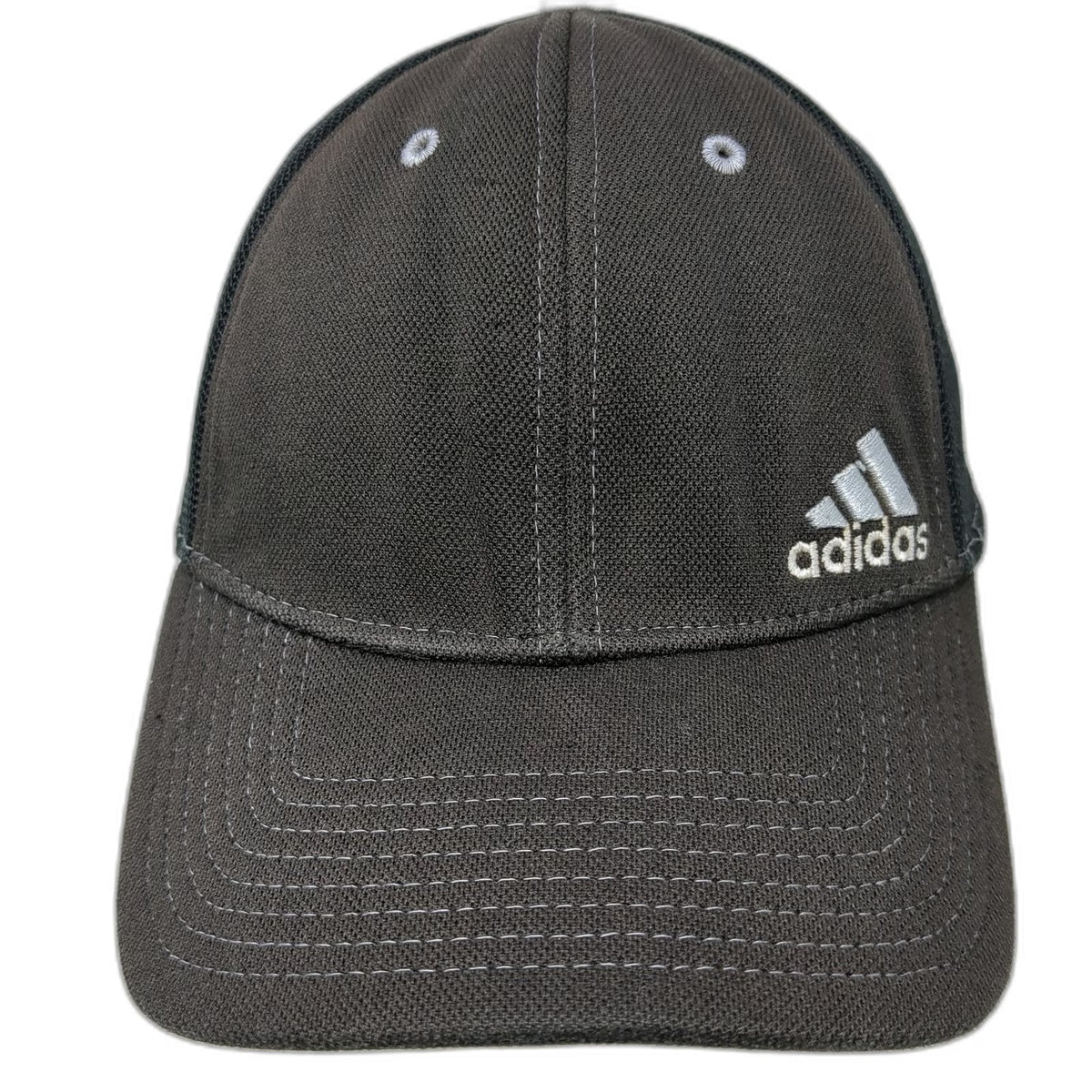Adidas Baseball Cap Black One Size Fitted Stretch Fit Climalite Logo Hat