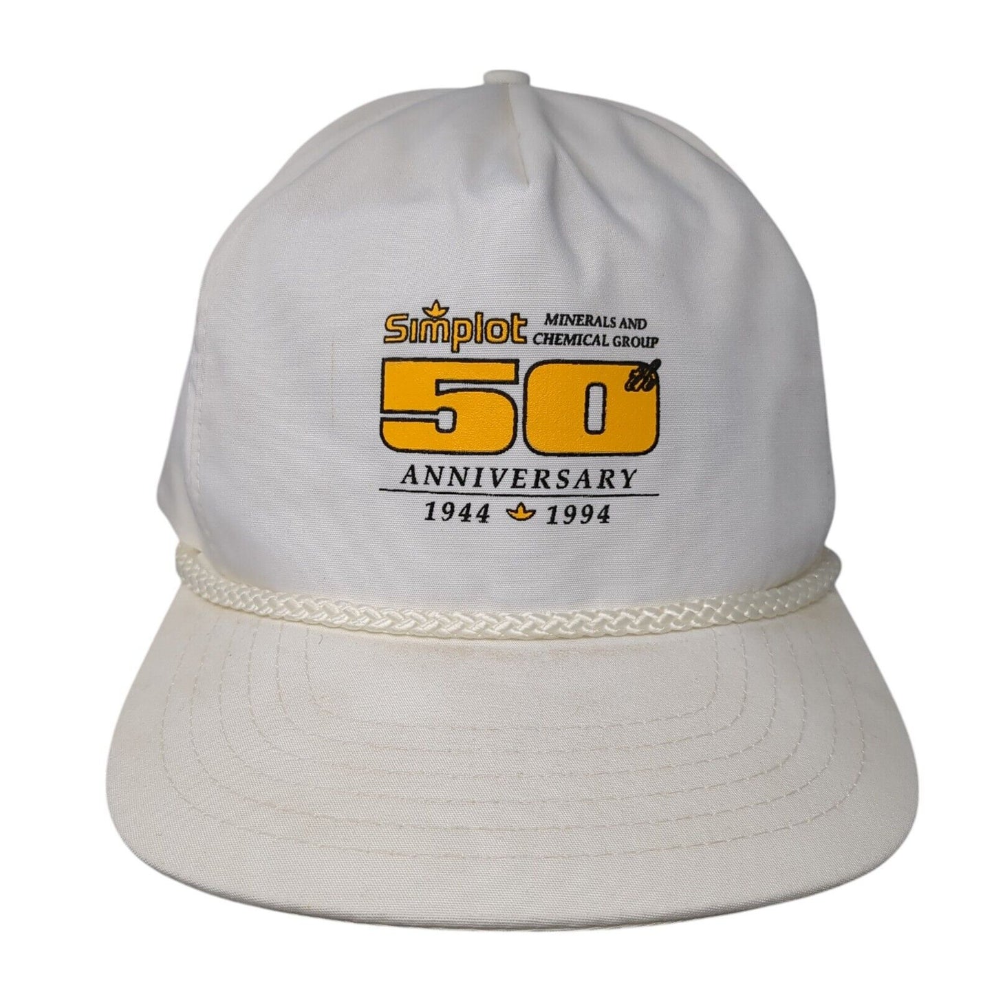 Simplot 50th Anniversary Snapback Hat White One Size Adjustable Rope Winner