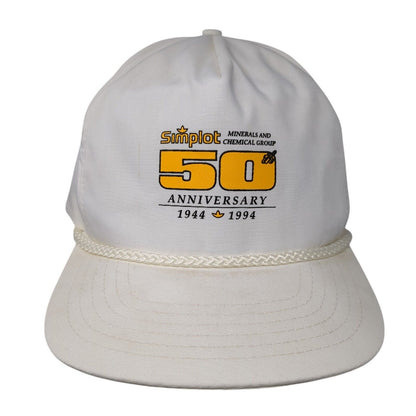 Simplot 50th Anniversary Snapback Hat White One Size Adjustable Rope Winner