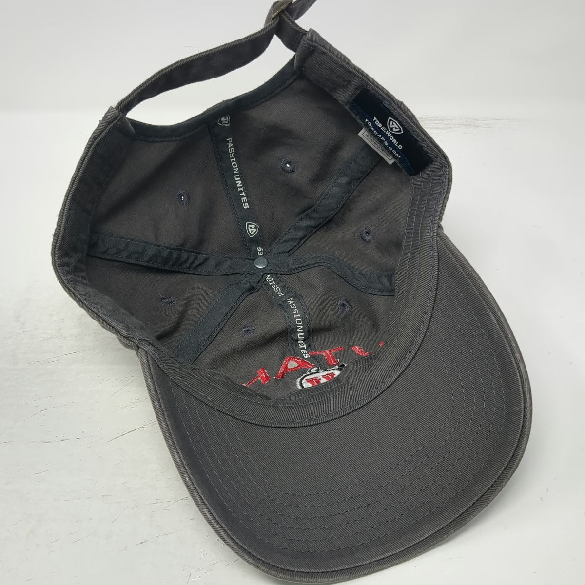 Utah Utes NCAA Top of the World Gray Red White One Size Hat Slideback Cotton
